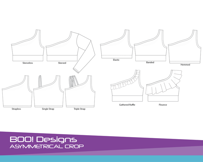 Asymmetrical Crop PDF Sewing Pattern – BOO Designs