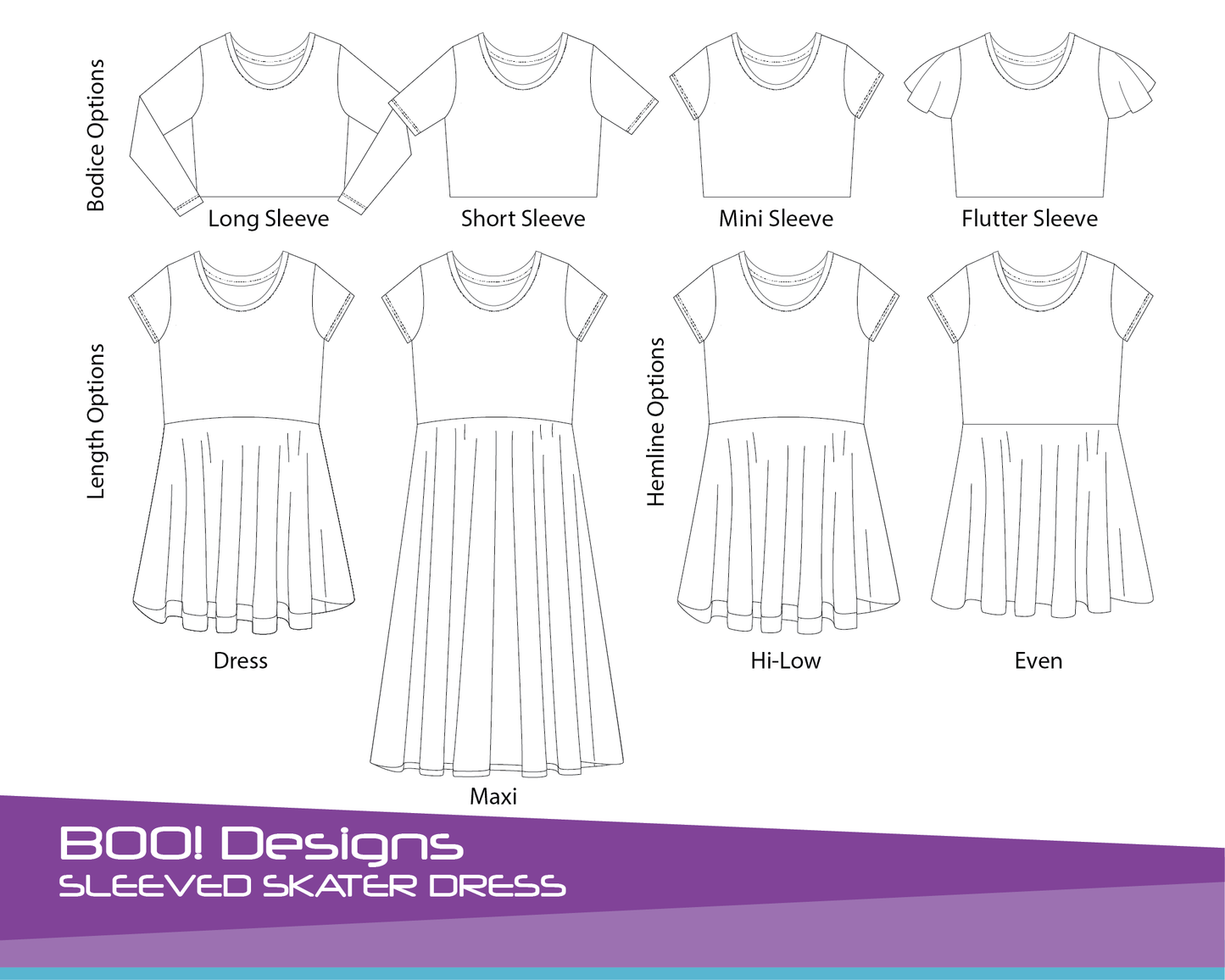 PDF Pattern: Sleeved Skater Dress – BOO Designs