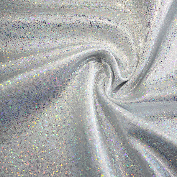 Spandex Metallic Silver Hologram Fabric