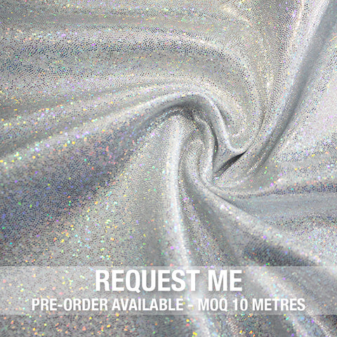Spandex Metallic Solid Silver Hologram