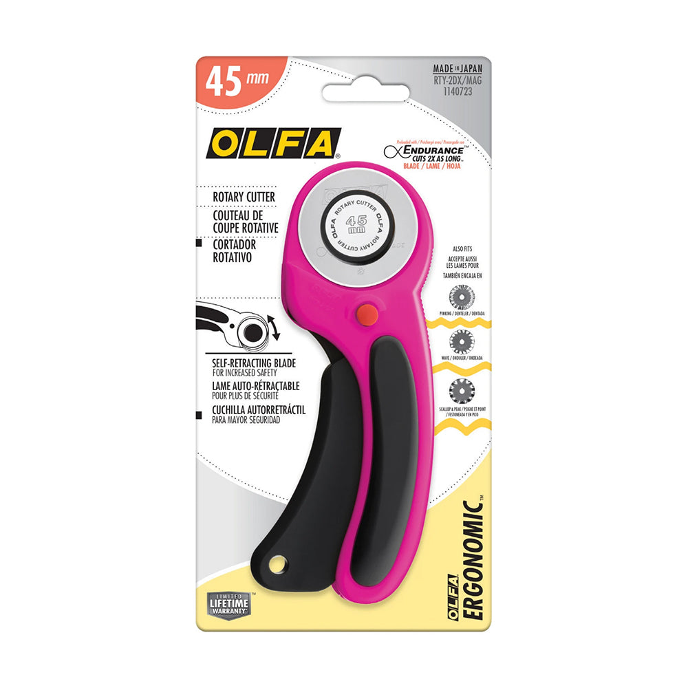 Olfa Rotary Cutter 45mm Ergonomic Pink