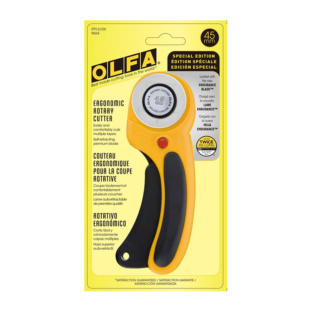 Olfa Rotary Cutter 45mm Ergonomic Yellow