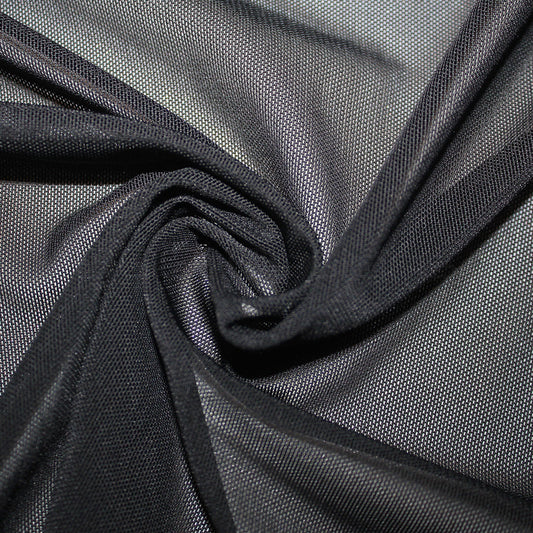 Spandex Power Mesh Heavy Weight Black Fabric