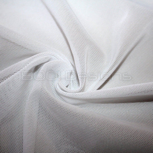 Spandex Power Mesh Heavy Weight White Fabric