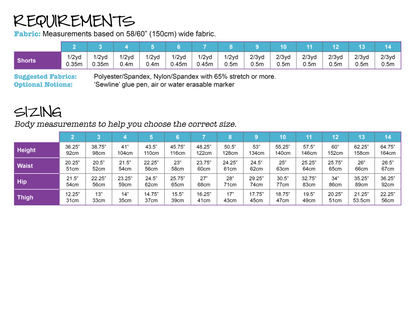 PDF Pattern: Dance Shorts