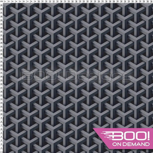 Spandex 3D Geo Greyscale Fabric