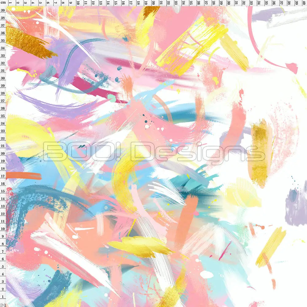 Spandex Abstract Coral Mirrored Fabric