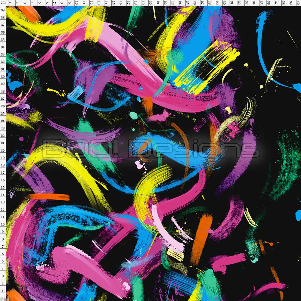 Spandex Abstract Rainbow Mirrored Fabric