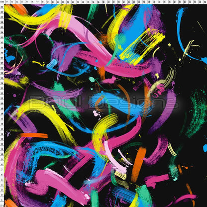 Spandex Abstract Rainbow Mirrored Fabric