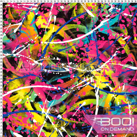 Spandex Action Painting Black Fabric