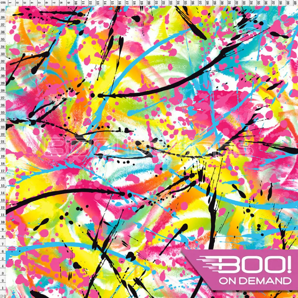 Spandex Action Painting White Fabric