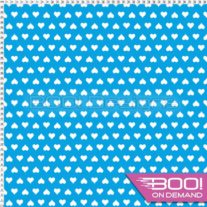 Spandex Alice Hearts Blue Fabric