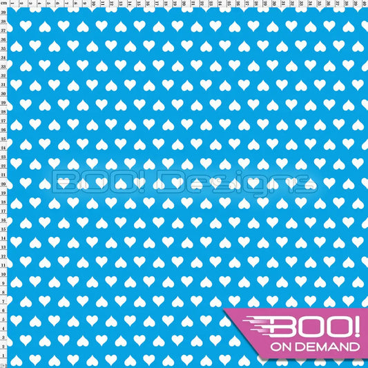 Spandex Alice Hearts Blue Fabric