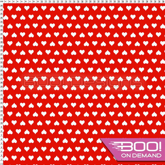 Spandex Alice Hearts Red Fabric