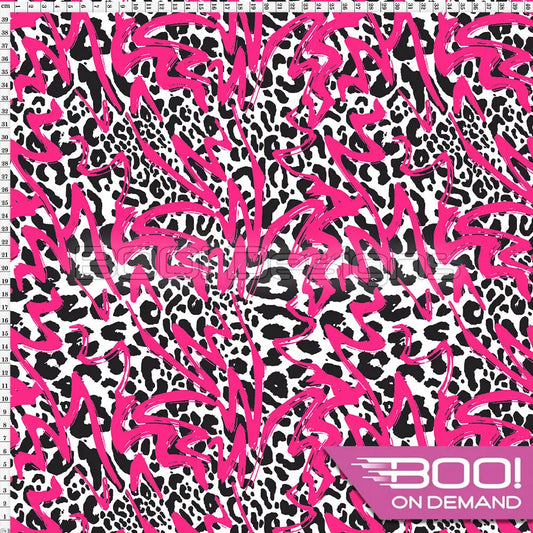 Spandex Animal Graffiti Pink Fabric