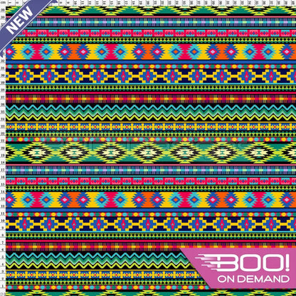 Spandex Aztec Stripe Green - Fabric