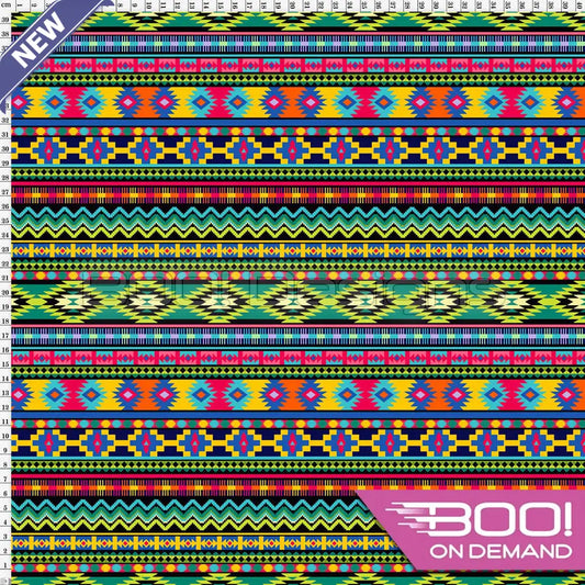 Spandex Aztec Stripe Green - Fabric