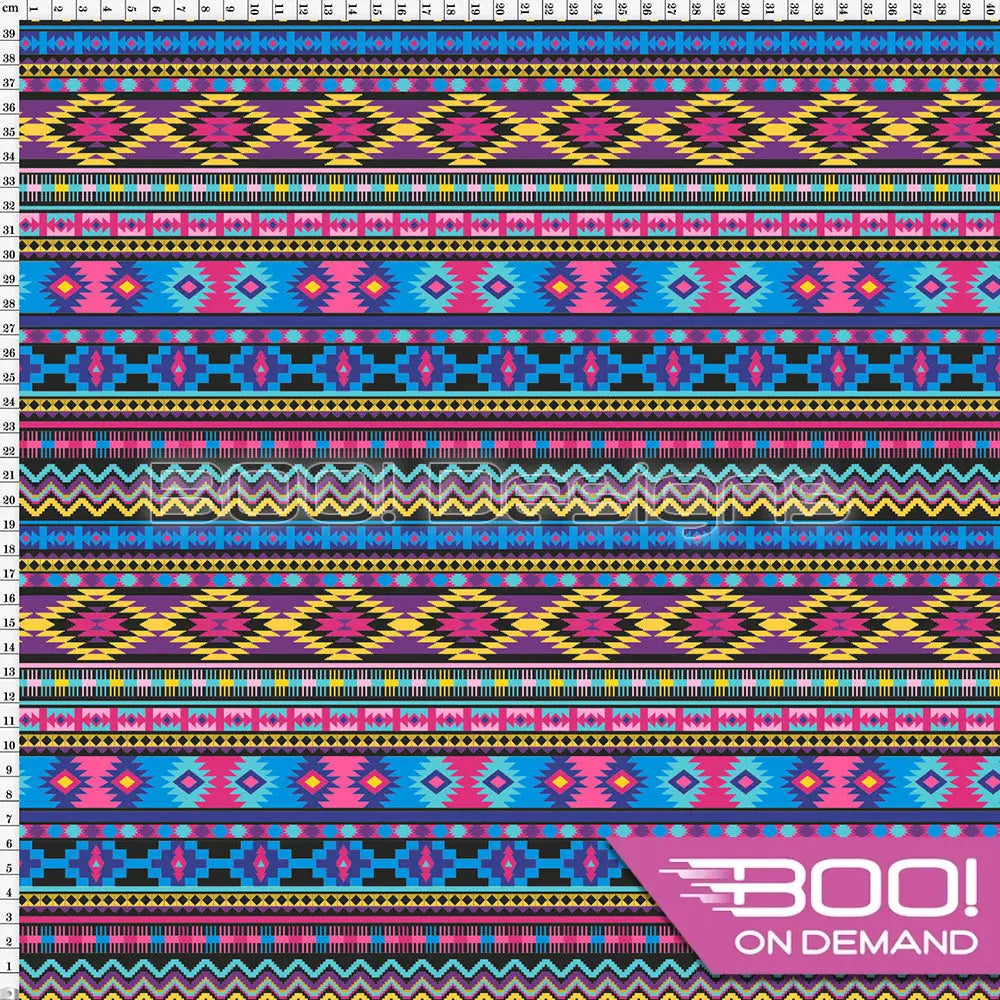 Spandex Aztec Stripe Purple Fabric