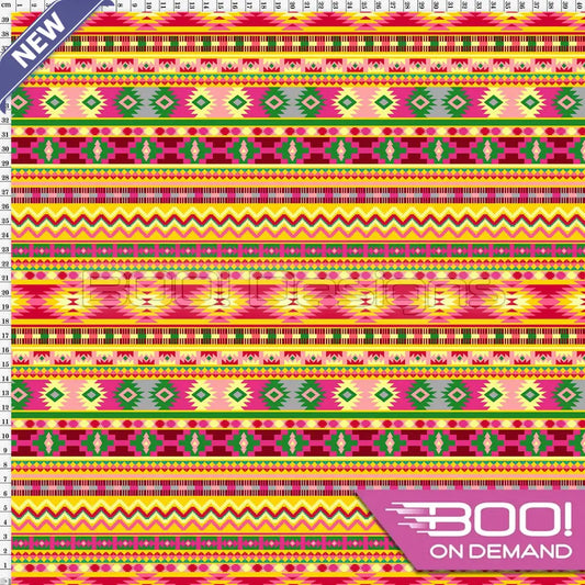 Spandex Aztec Stripe Yellow - Fabric