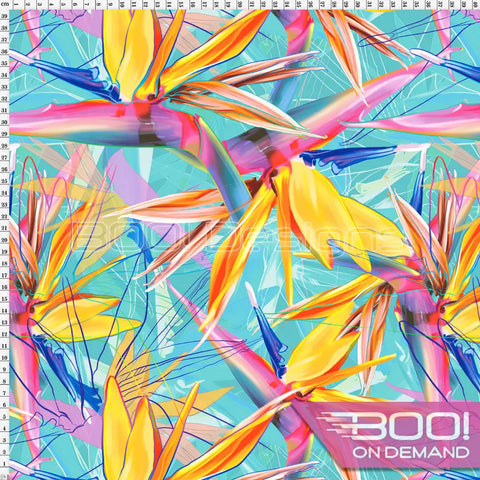 Spandex Bird of Paradise Sky Fabric