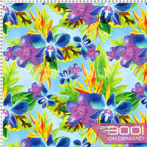 Spandex Bloom Sky Fabric