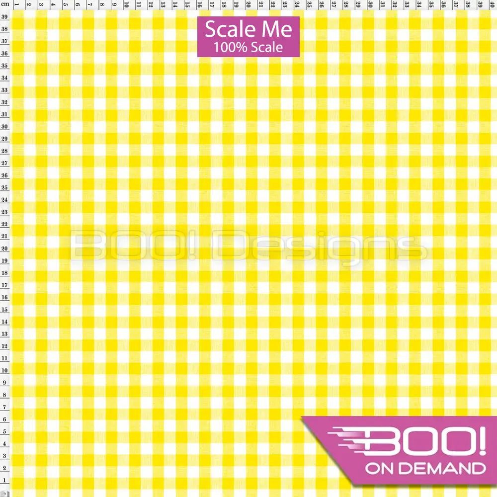 Spandex BOO35 Gingham Canary Fabric
