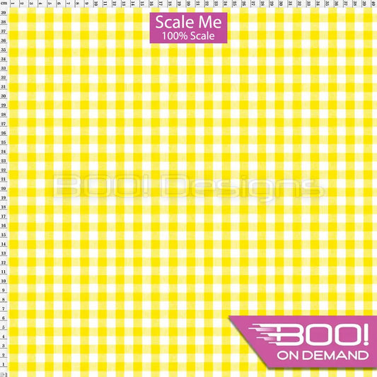 Spandex BOO35 Gingham Canary Fabric