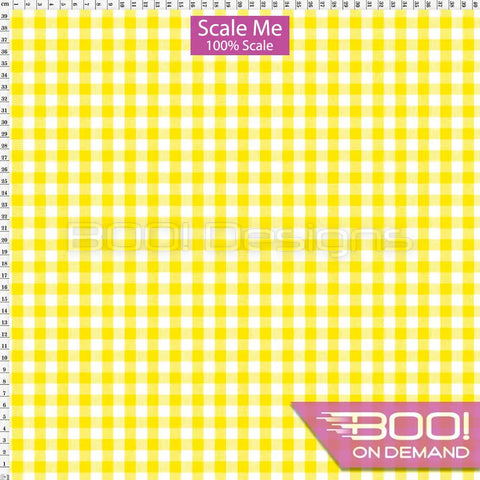 Spandex BOO35 Gingham Canary Fabric