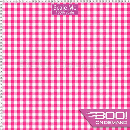 Spandex BOO35 Gingham Flamingo Fabric
