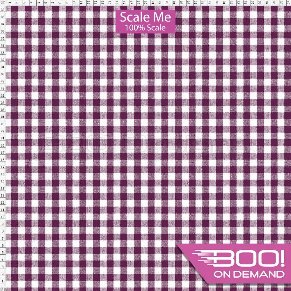 Spandex BOO35 Gingham Merlot Fabric