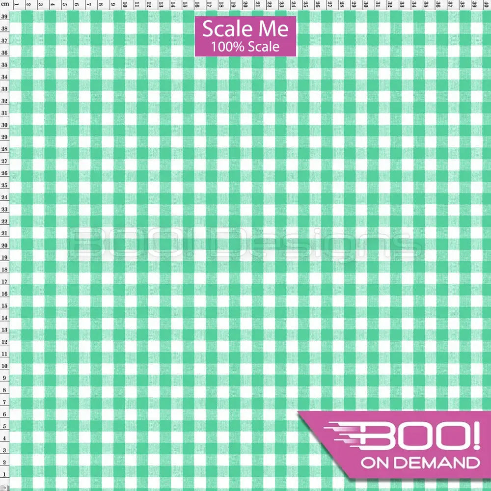 Spandex BOO35 Gingham Mint Fabric