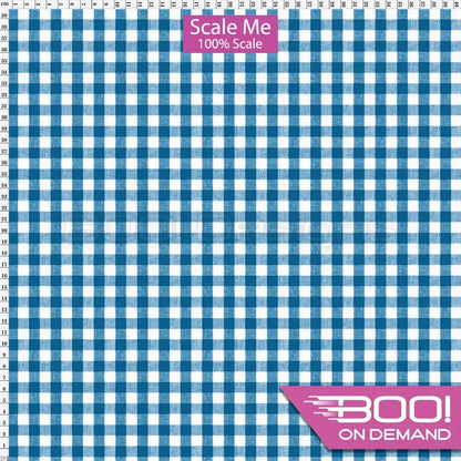 Spandex BOO35 Gingham Prussian Fabric