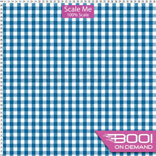 Spandex BOO35 Gingham Prussian Fabric