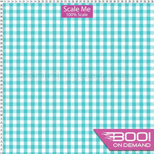 Spandex BOO35 Gingham Verdigris Fabric