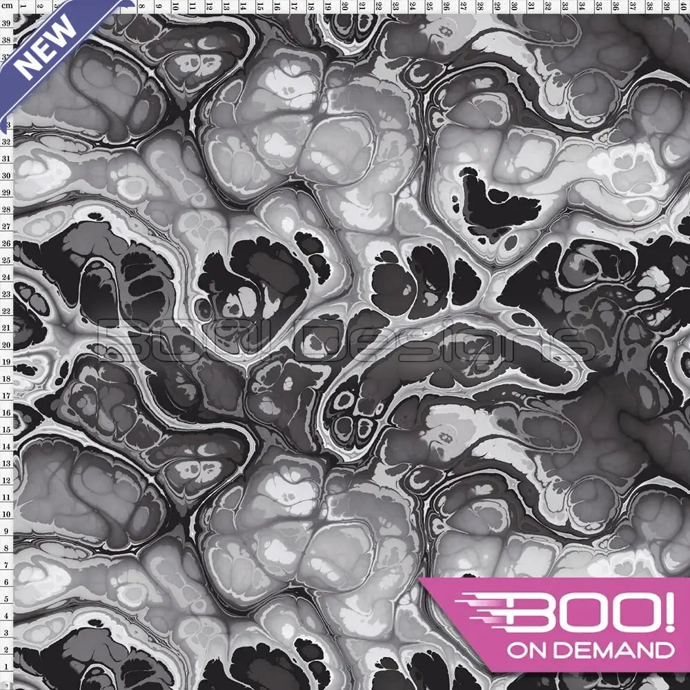 Spandex BOO35 Marble Ink Black Fabric