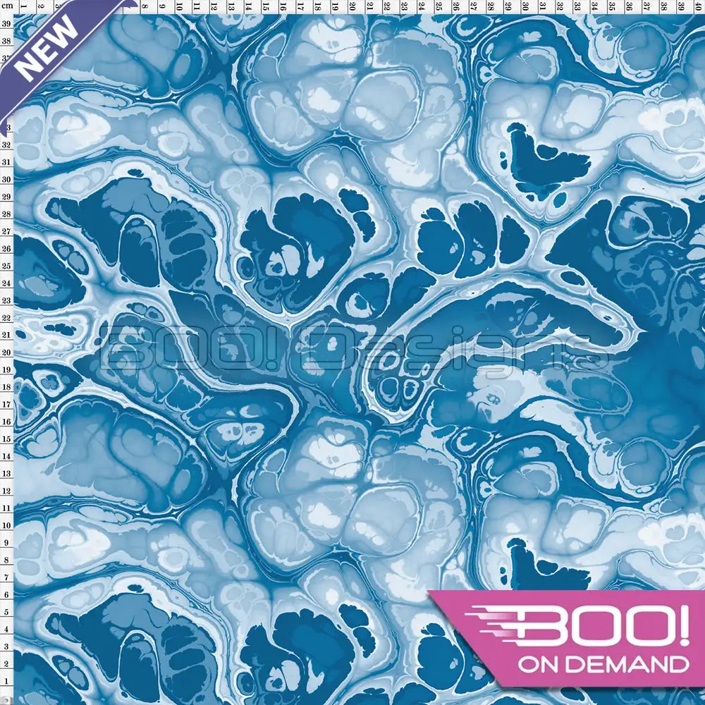 Spandex BOO35 Marble Ink Prussian Fabric