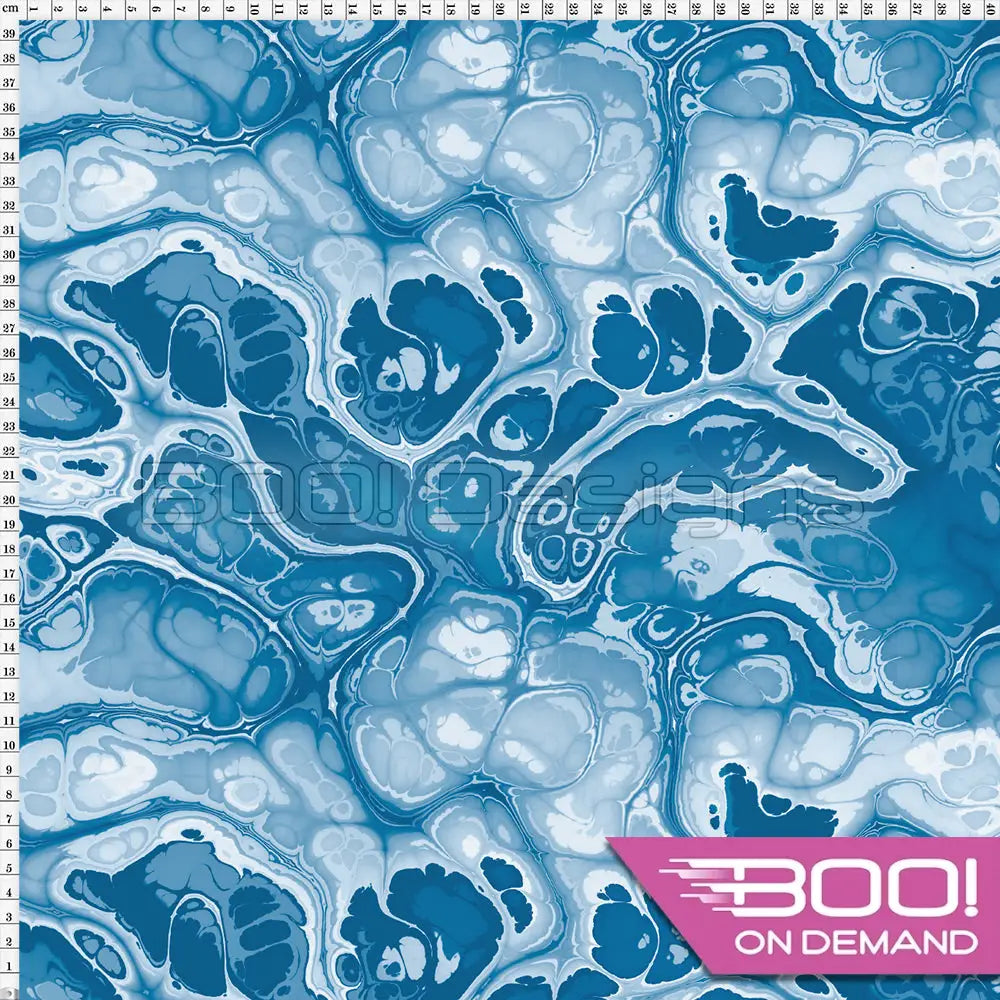 Spandex BOO35 Marble Ink Prussian Fabric