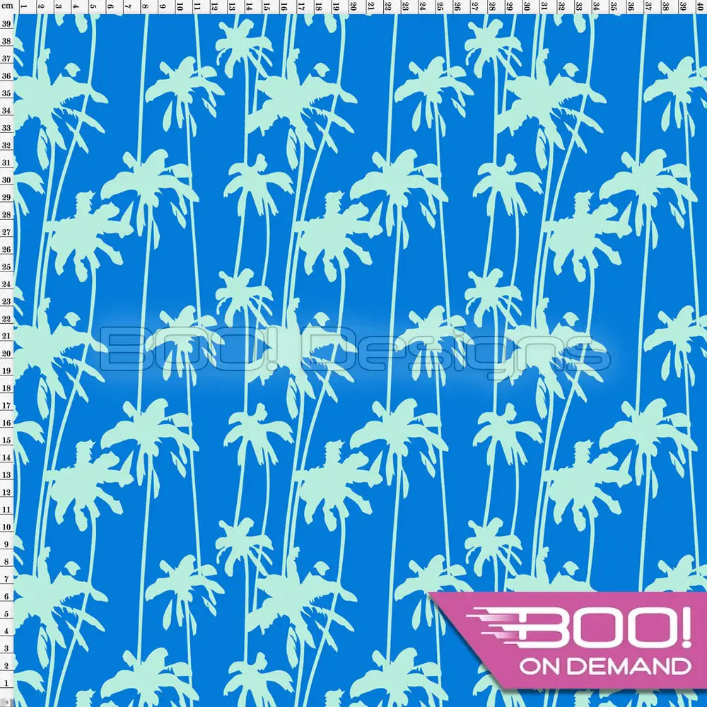 Spandex Bora Bora Palms Blue Fabric