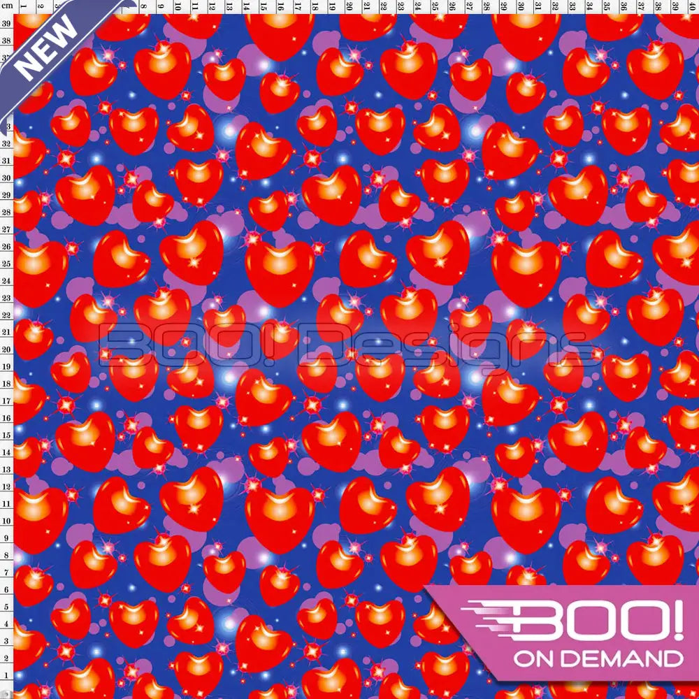 Spandex Bubble Hearts - Fabric