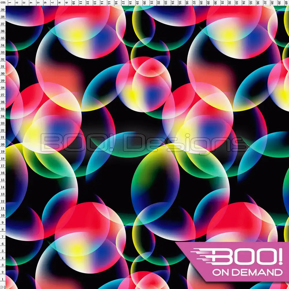 Spandex Bubbles Black - Fabric