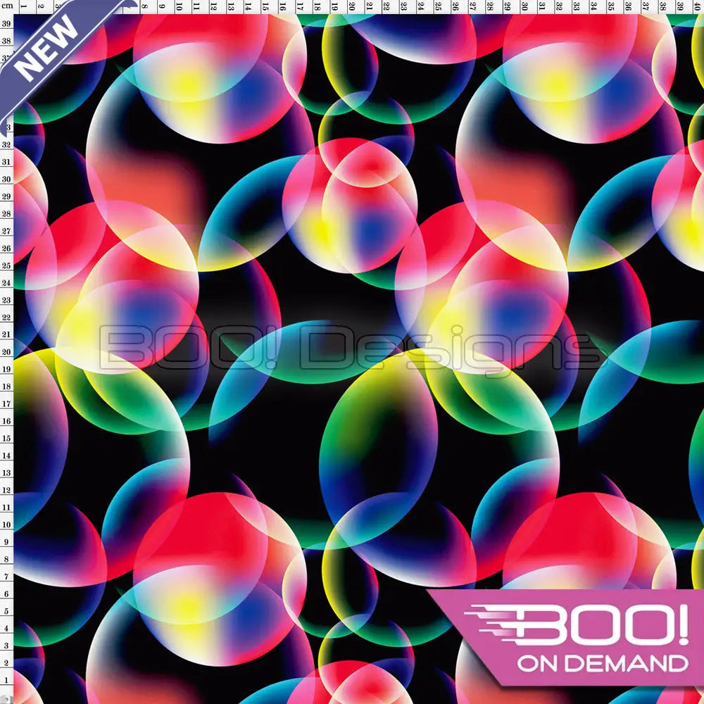 Spandex Bubbles Black - Fabric