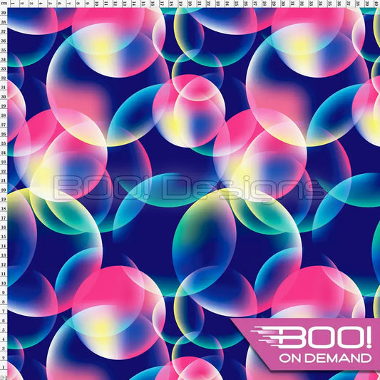 Spandex Bubbles Blue - Fabric