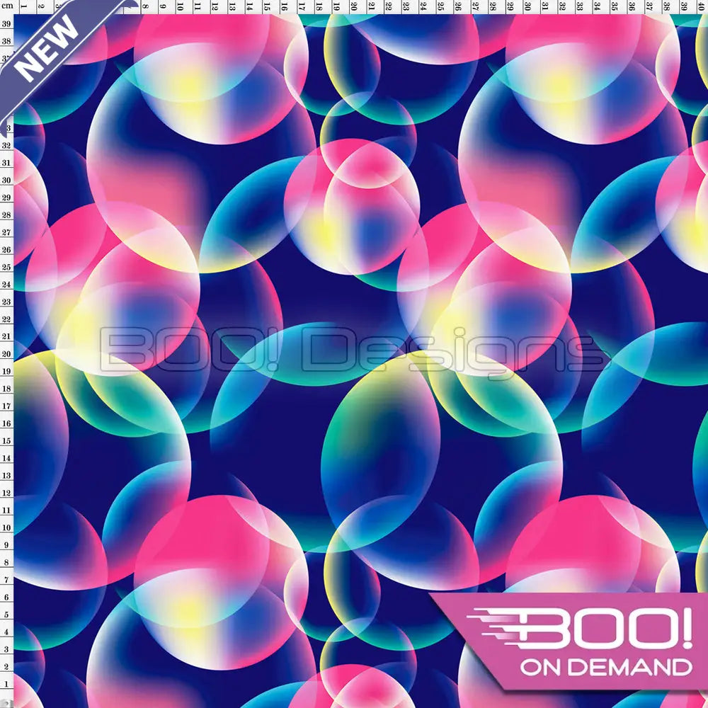 Spandex Bubbles Blue - Fabric