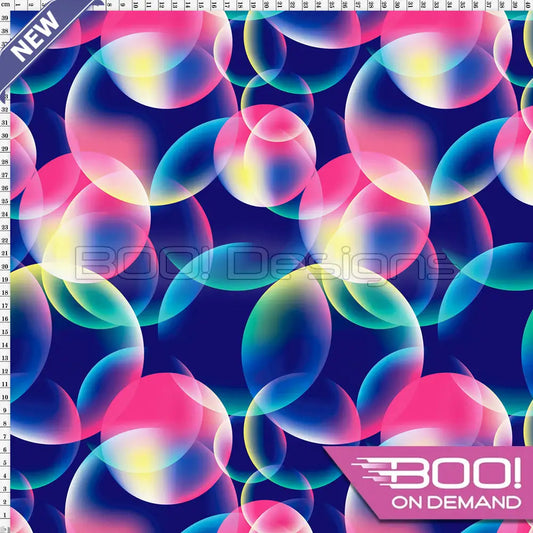 Spandex Bubbles Blue - Fabric