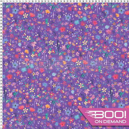 Spandex Bunny Ditsy Floral Lilac Fabric