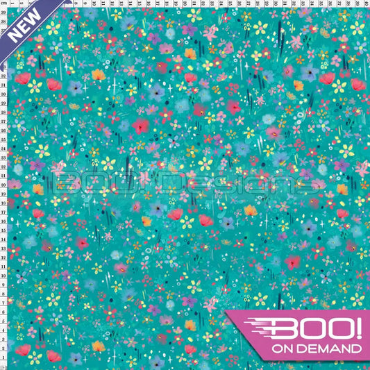 Spandex Bunny Ditsy Floral Mint Fabric