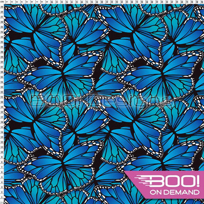 Spandex Butterflies Blue Fabric