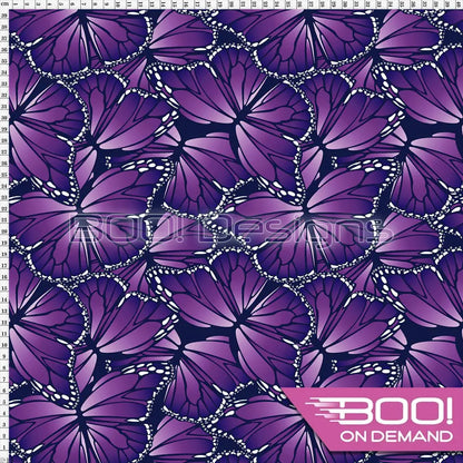 Spandex Butterflies Purple Fabric
