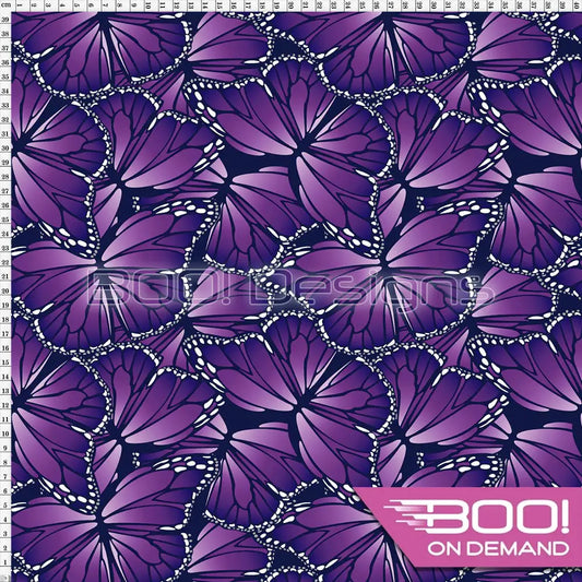 Spandex Butterflies Purple Fabric