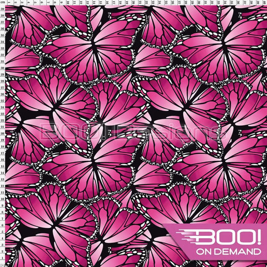 Spandex Butterflies Raspberry Fabric